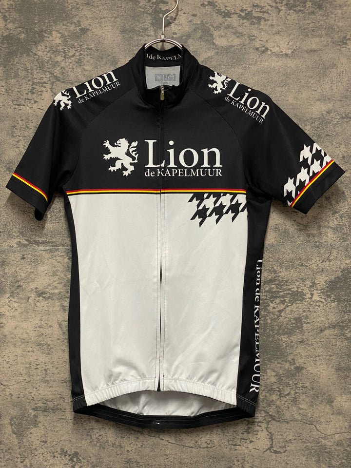 KL632 リオンドカペルミュール Lion de KAPELMUUR 半袖 サイクルジャージ 白 黒 サイズ不明 ※スレ,汚れ