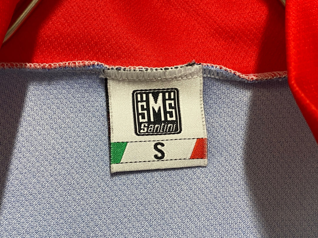 KG287 サンティーニ Santini 半袖 サイクルジャージ 白 青 S