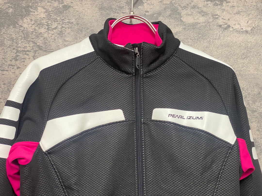 JX138 パールイズミ PEARL iZUMi 長袖 サイクルジャケット 黒 白 M 裏起毛