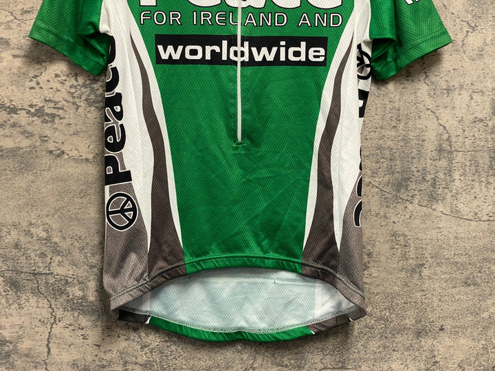 JU423 キャノンデール cannondale 半袖 サイクルジャージ 緑 M ハーフジップ