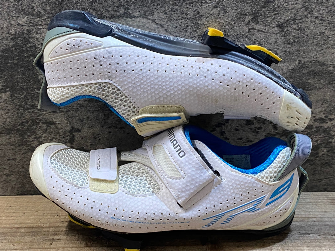 KC367 シマノ SHIMANO TR9 SH-TR900W W ビンディングシューズ SPD-SL 白 レディース EU38 ※ガリ傷