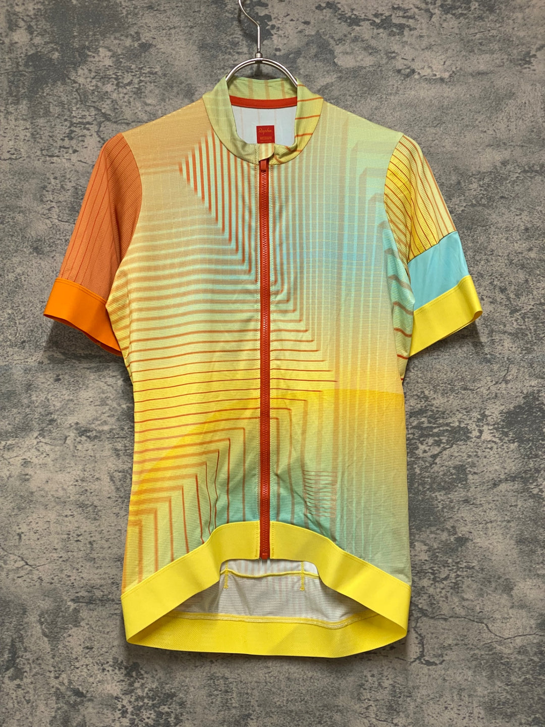 KC762 ラファ Rapha TUNNEL VISION TRAINING JERSEY 半袖 サイクルジャージ オレンジ 黄 M