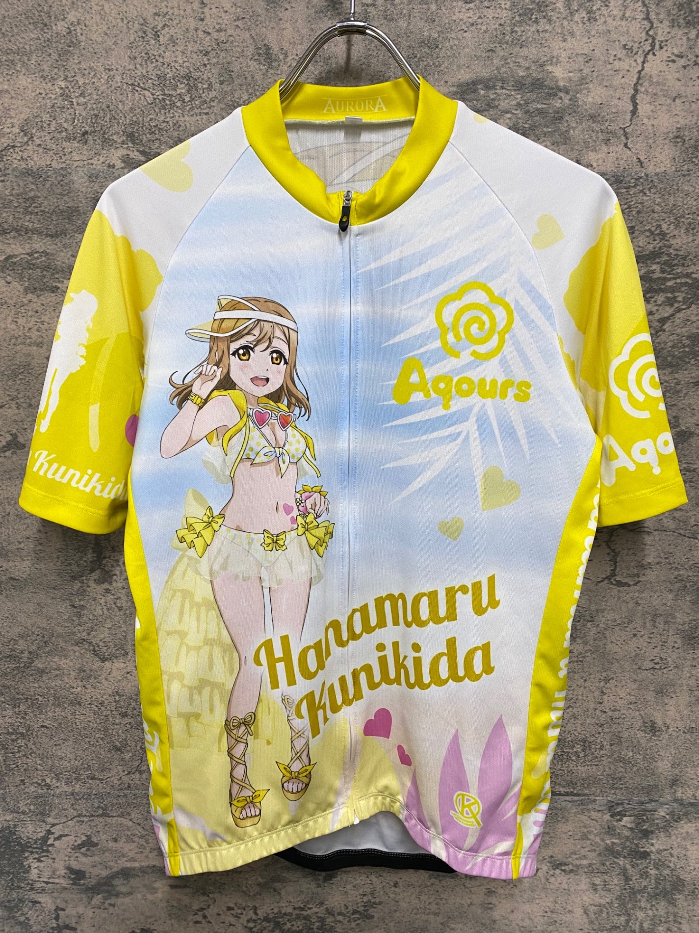 KA075 アウローラ AURORA 半袖 サイクルジャージ 黄 XL ラブライブ