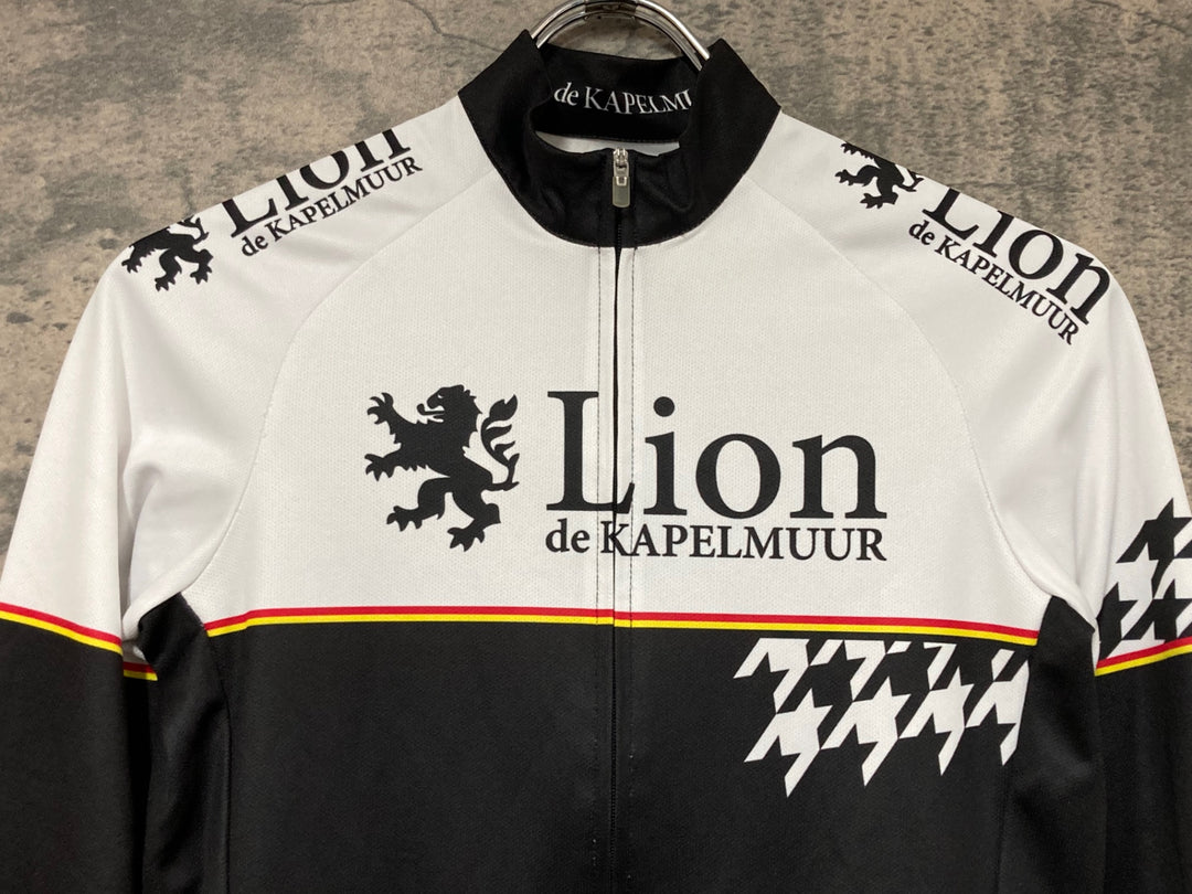 JW660 リオンドカペルミュール Lion de KAPELMUUR 長袖 サイクルジャージ 黒 白 S