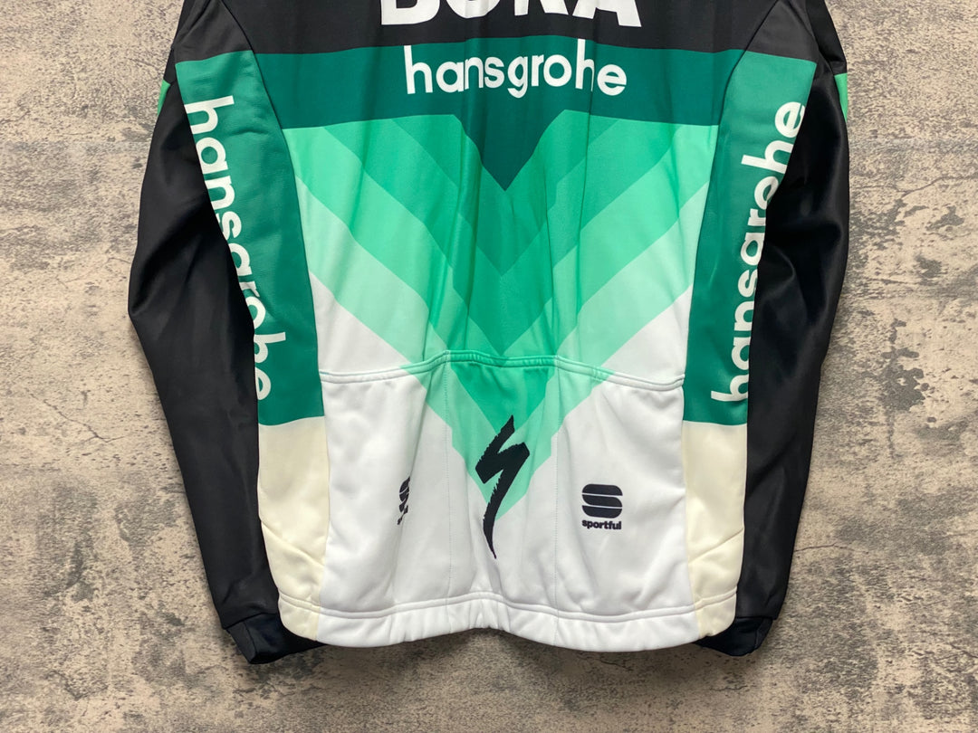 KJ807 スポーツフル sportful 長袖 サイクルジャケット 黒 緑 L 裏起毛