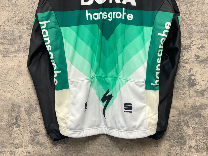 KJ807 スポーツフル sportful 長袖 サイクルジャケット 黒 緑 L 裏起毛