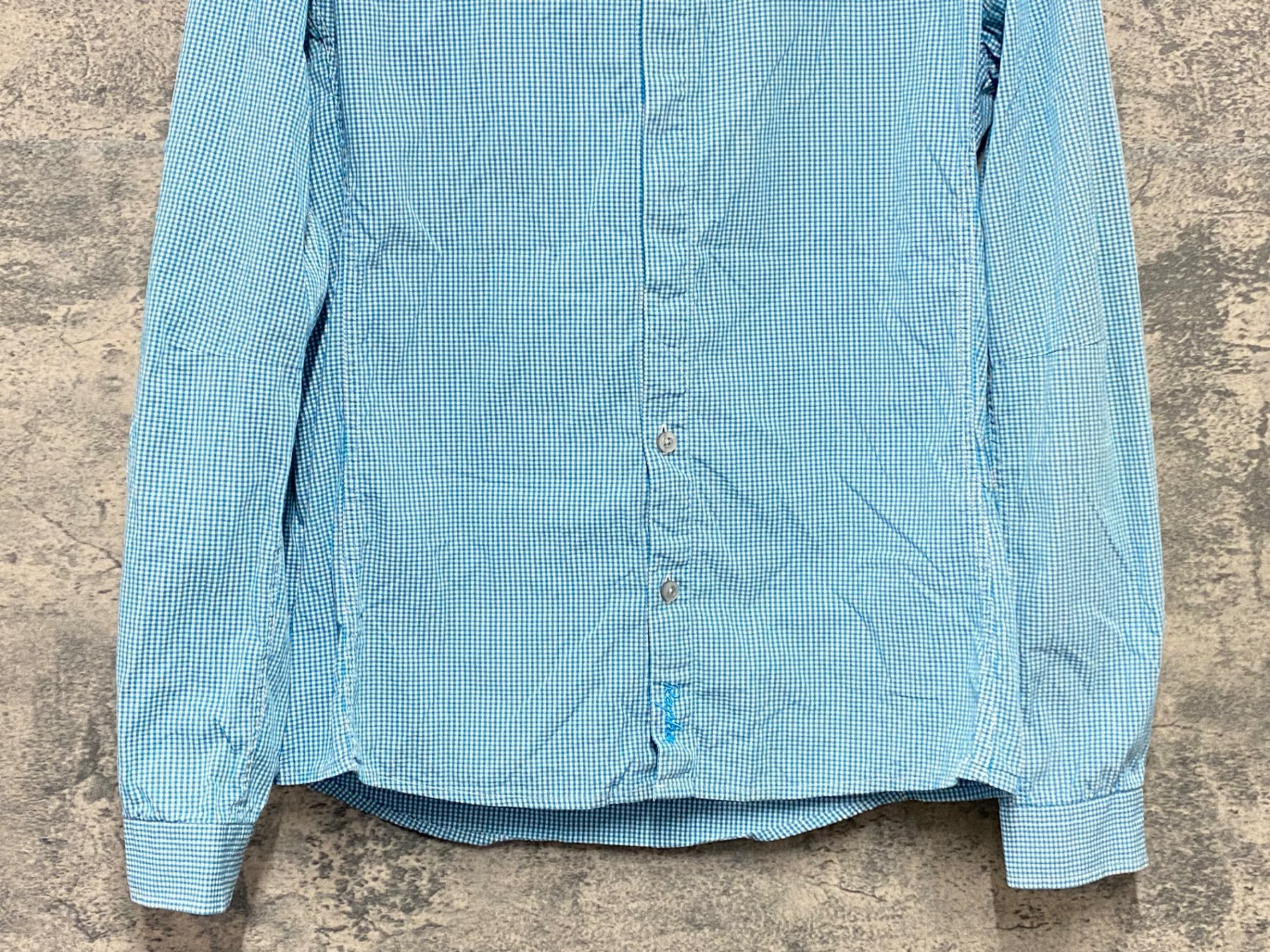 KI179 ラファ Rapha GINGHAM LONG SLEEVE SHIRT 長袖 シャツ 水色