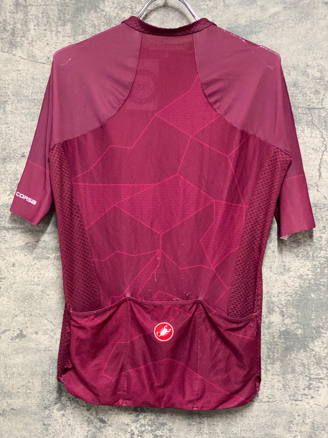 JV309 カステリ CASTELLI 半袖サイクルジャージ バーガンディー メッシュ L相当