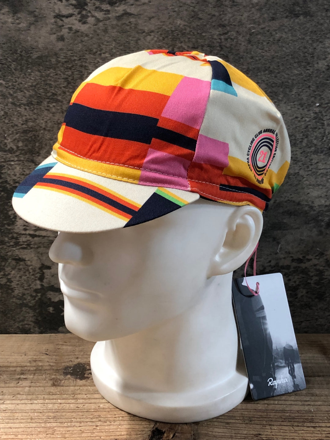 KD255 ラファ Rapha RCC ANNUAL CAP サイクルキャップ ベージュ 総柄 ワンサイズ