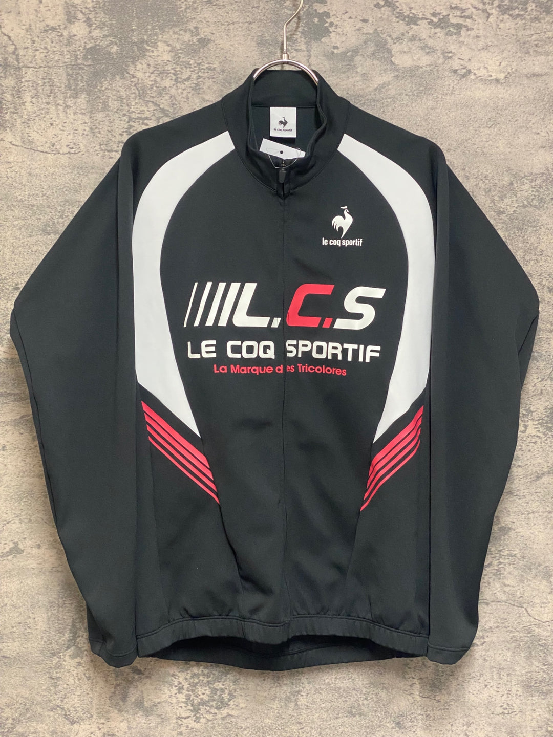 JP148 ルコックスポルティフ le coq sportif 長袖 サイクルジャージ 黒 白 M 裏起毛