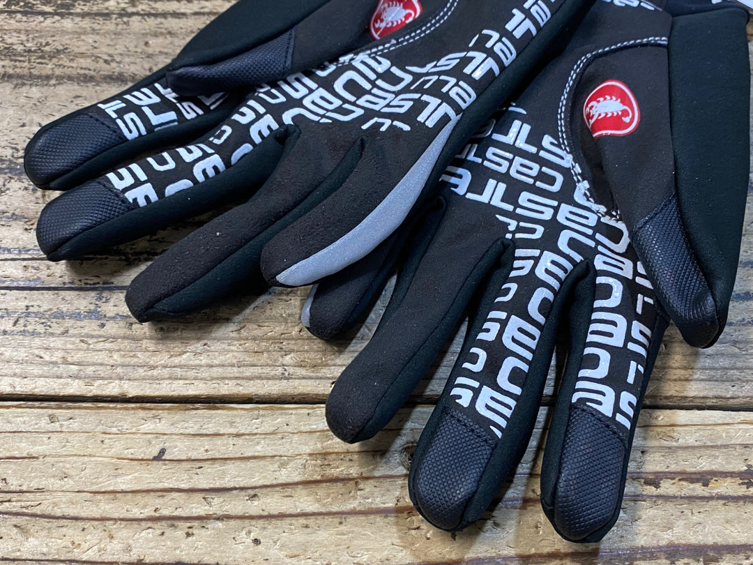 JY834 カステリ CASTELLI SCALDA GLOVE 長指 グローブ 黒 S 裏起毛 TEAM Sky