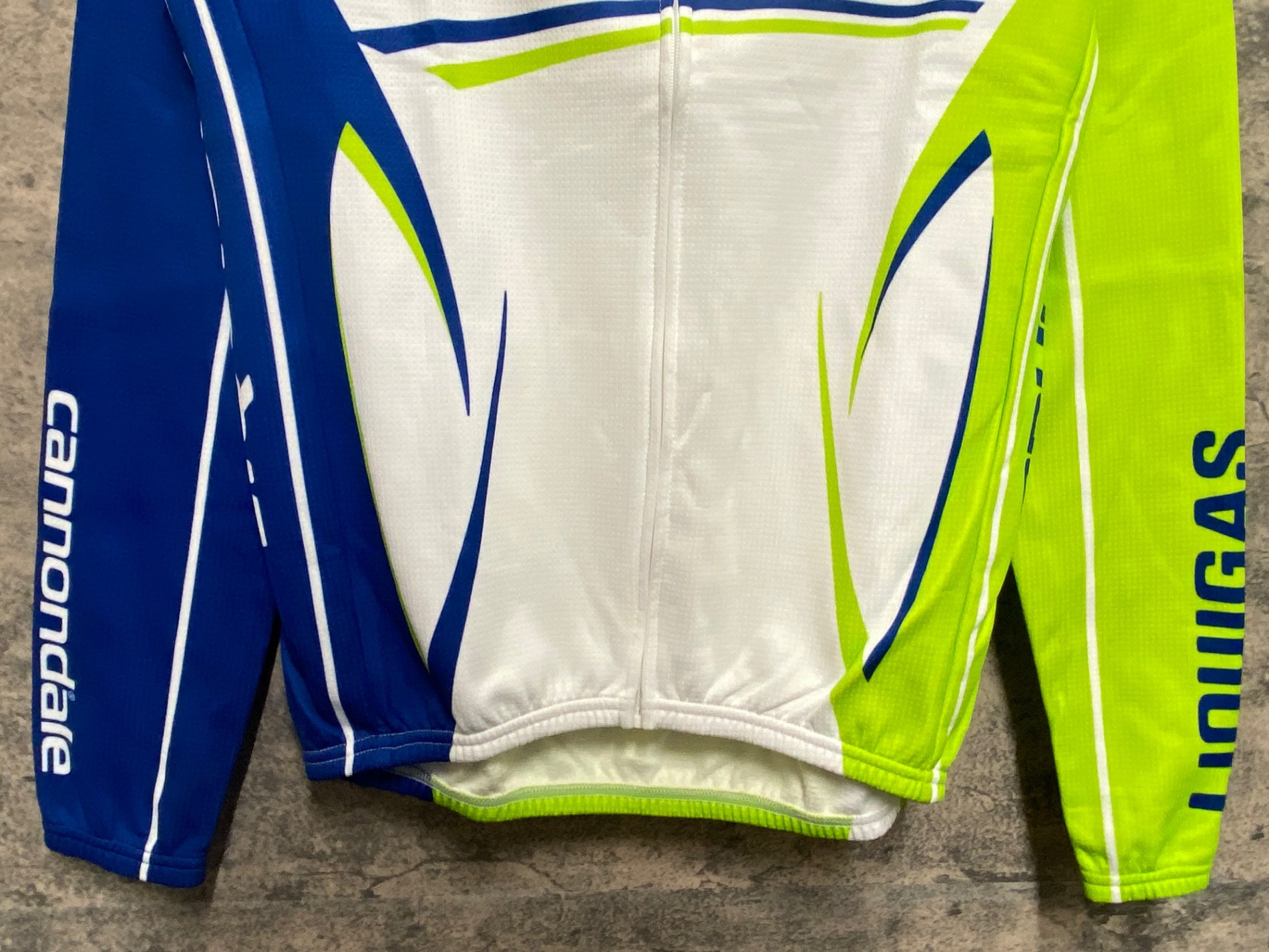 JS440 スゴイ SUGOI 長袖 サイクルジャージ 白 緑 S/P 裏起毛