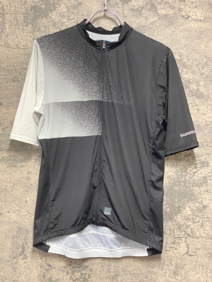 KG984 シマノ SHIMANO 半袖 サイクルジャージ 白 黒 ASIA XL