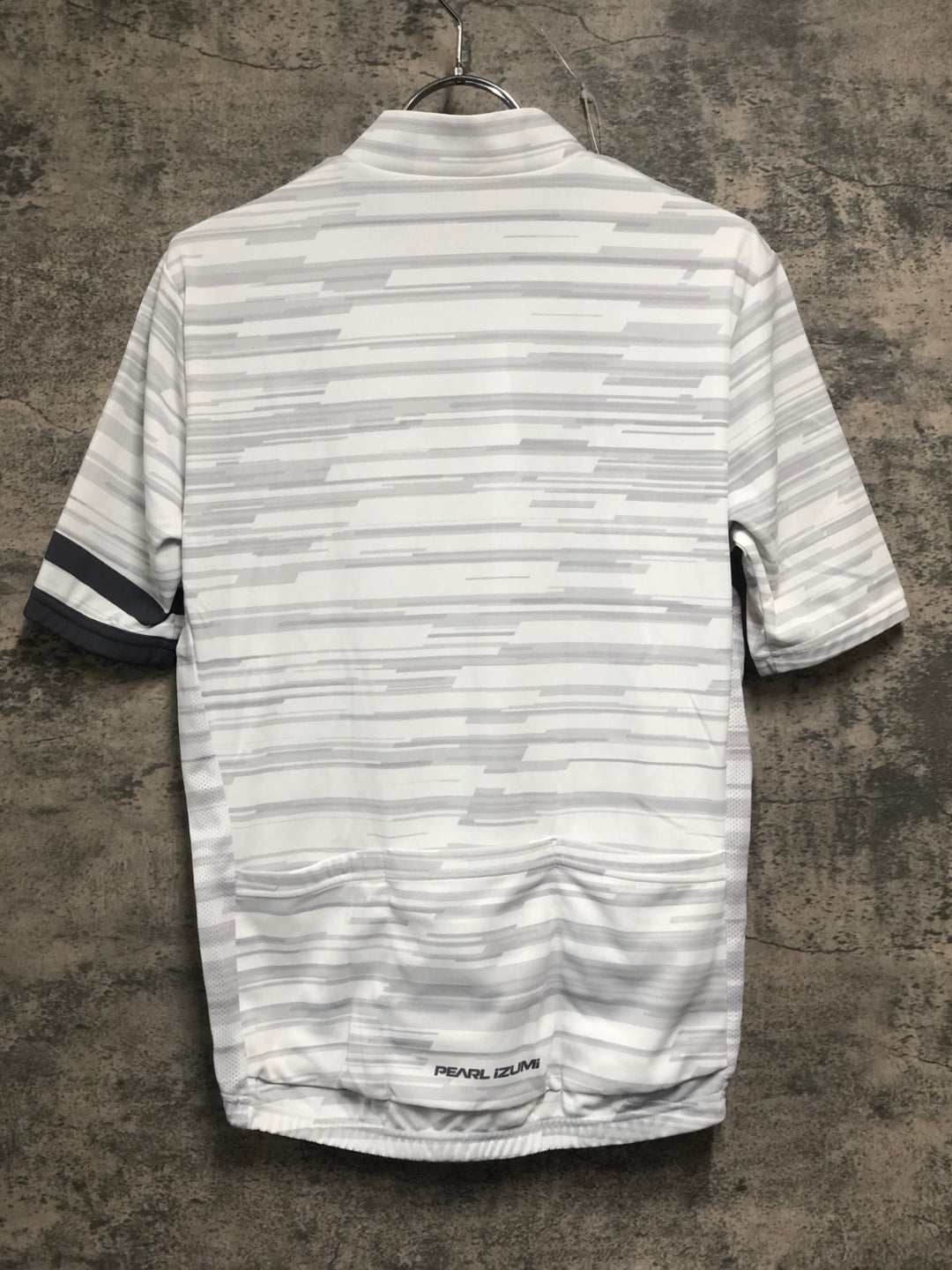 JU587 パールイズミ PEARL iZUMi 半袖 サイクルジャージ 白 グレー ボーダー L