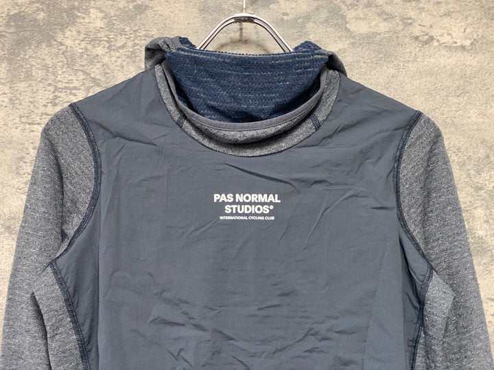 KM721 パスノーマルスタジオ PAS NORMAL STUDIOS LONG SLEEVE WINDPROOF BASE LAYER 長袖 ベースレイヤー 紺 S POLARTEC