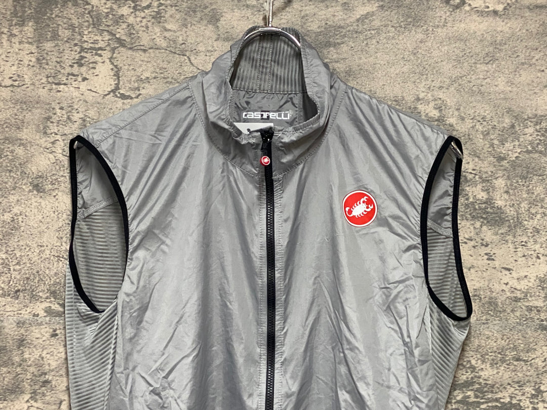 KP869 カステリ CASTELLI サイクルベスト ジレ グレー L