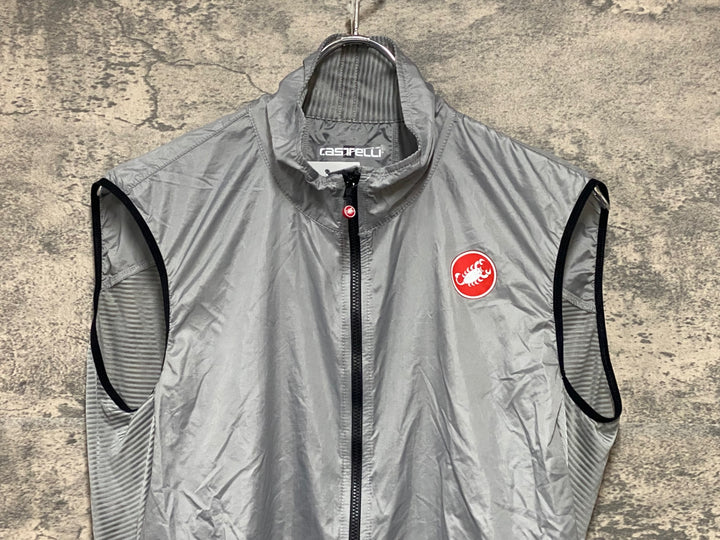 KP869 カステリ CASTELLI サイクルベスト ジレ グレー L