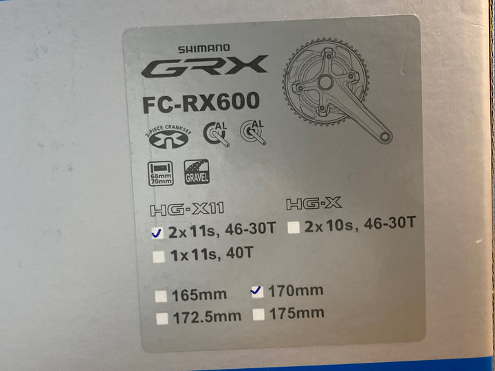 JR273 SHIMANO GRX FC-RX600 クランクセット 46/30T 170mm 2x11S