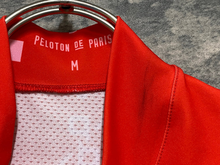JQ129 プロトンドパリ Peloton de Paris 半袖 サイクルジャージ 赤 M