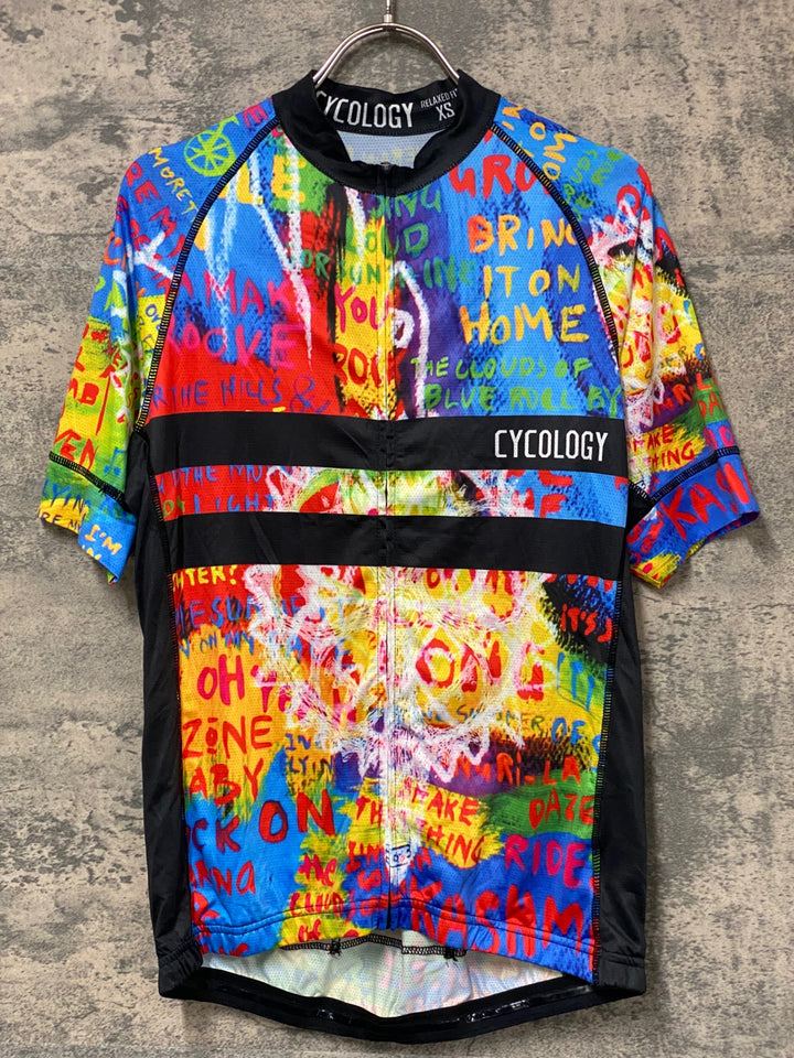 JY569 サイコロジー CYCOLOGY 半袖 サイクルジャージ 総柄 XS