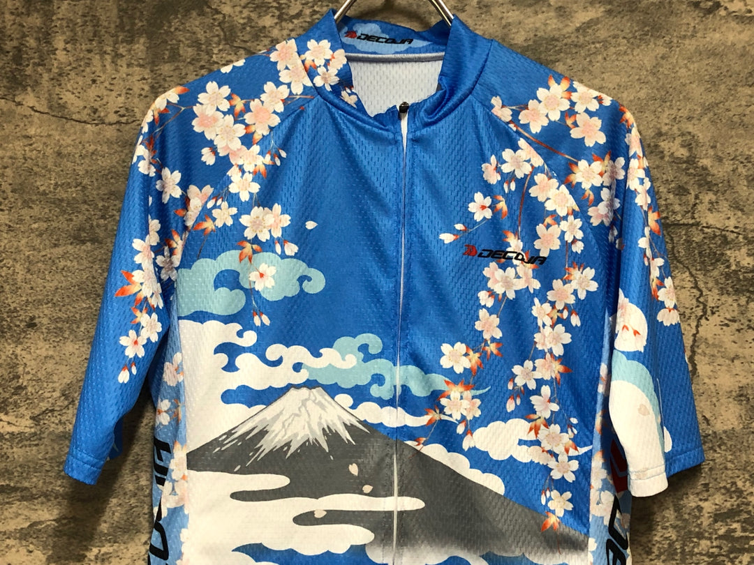 KE206 DECOJA 半袖 サイクルジャージ 青 M