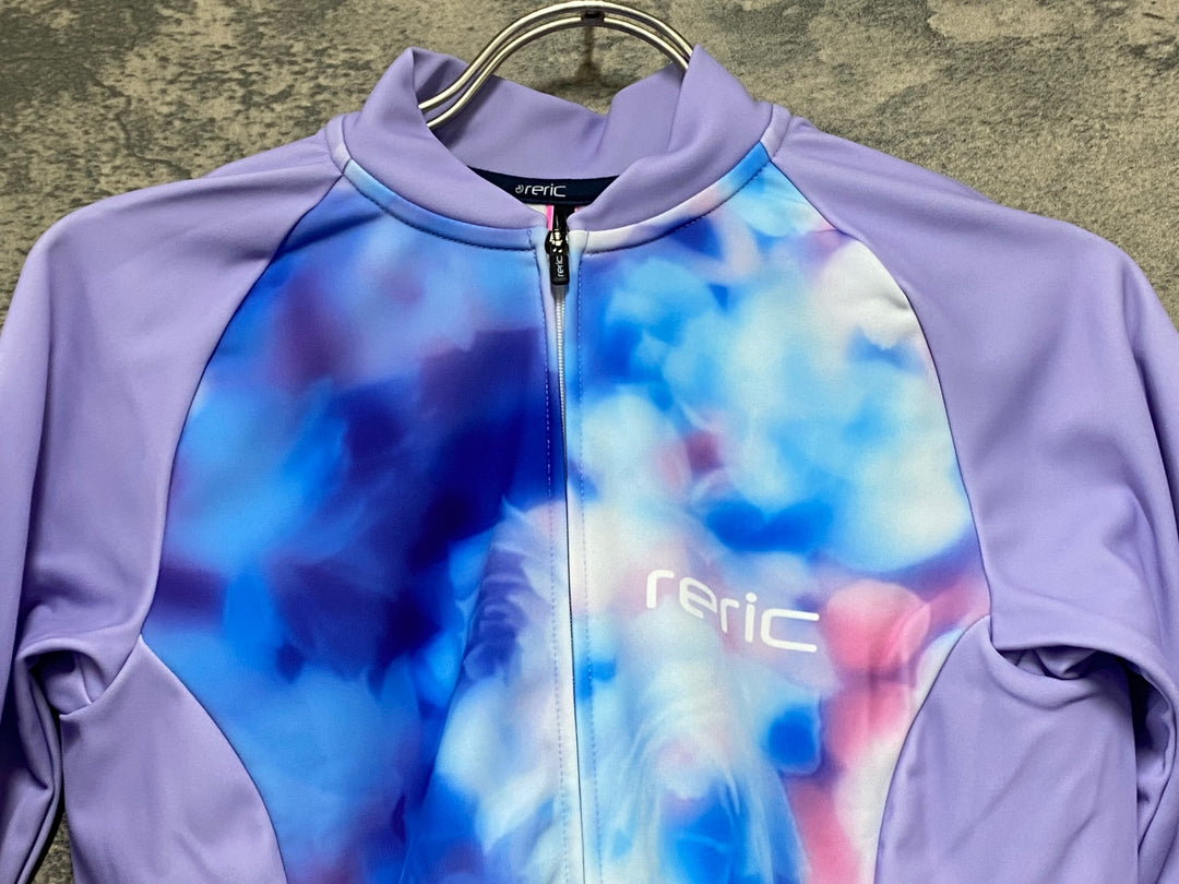 JV970 レリック reric Women's Rupee Warm Long Jersey 長袖サイクルジャージ 白青 M 裏起毛 レディース