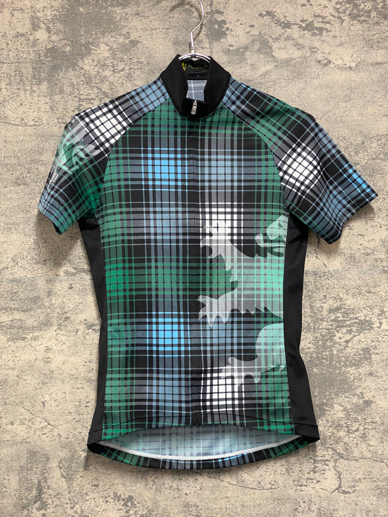 JS689 カペルミュール KAPELMUUR 半袖 サイクルジャージ 緑チェック柄