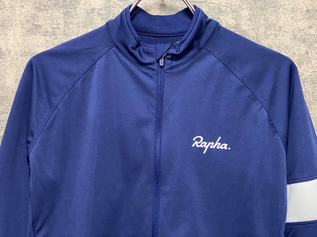 JQ776 ラファ Rapha CORE LONG SLEEVE JERSEY 長袖 サイクルジャージ 紺 S 裏起毛