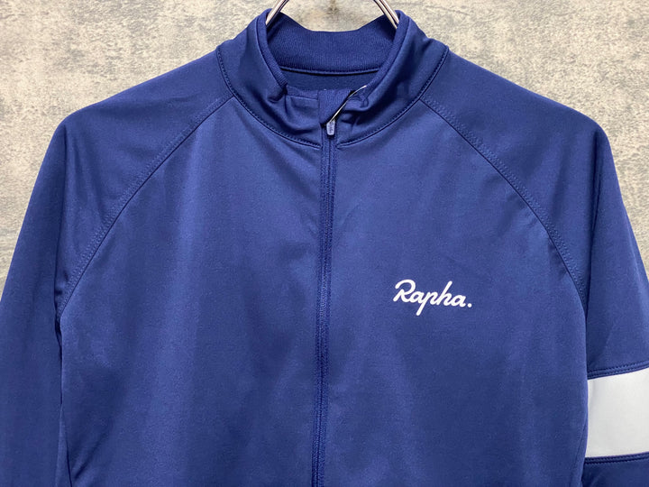 JQ776 ラファ Rapha CORE LONG SLEEVE JERSEY 長袖 サイクルジャージ 紺 S 裏起毛
