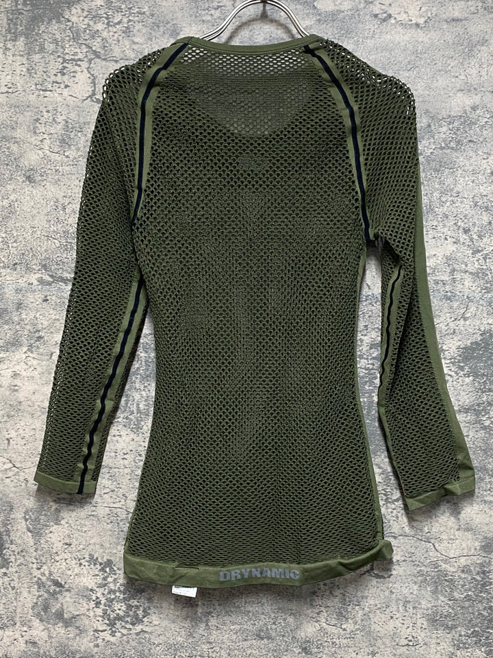KF214 ミレ MILLET 長袖 メッシュ ベースレイヤー オリーブ S-M