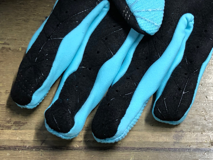 KM549 ワンハンドレッド 100％ RIDEFIT GLOVES 長指 グローブ 水色 XL
