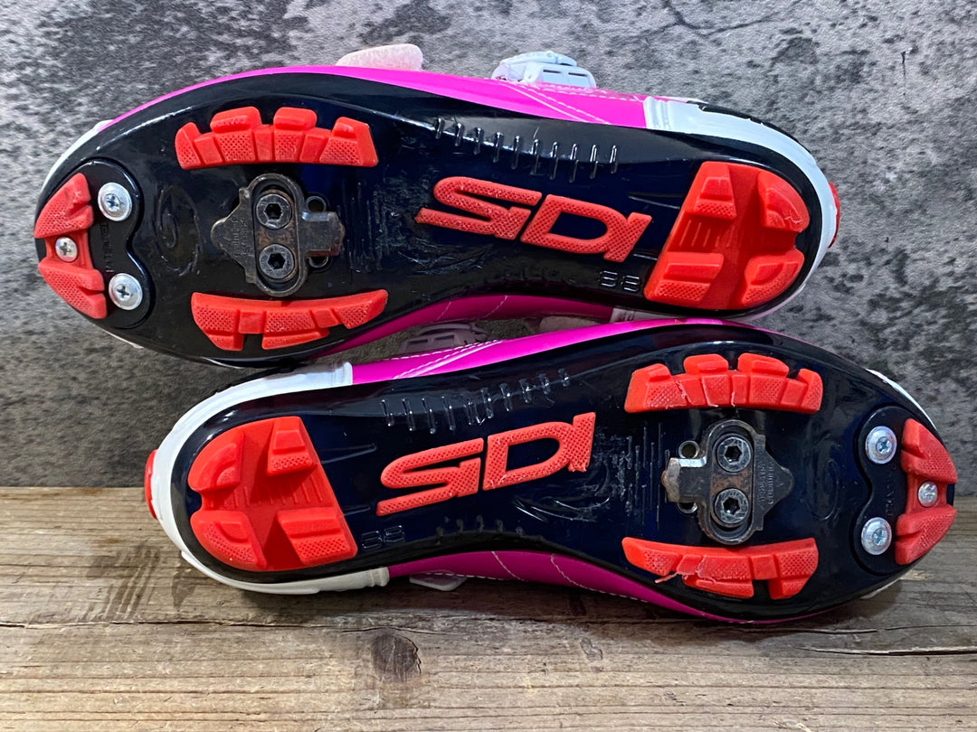 KG406 シディ SIDI TRACE MTB WMN ビンディングシューズ 2穴 ピンク ホワイト レディース EU38 ※ペン字あり
