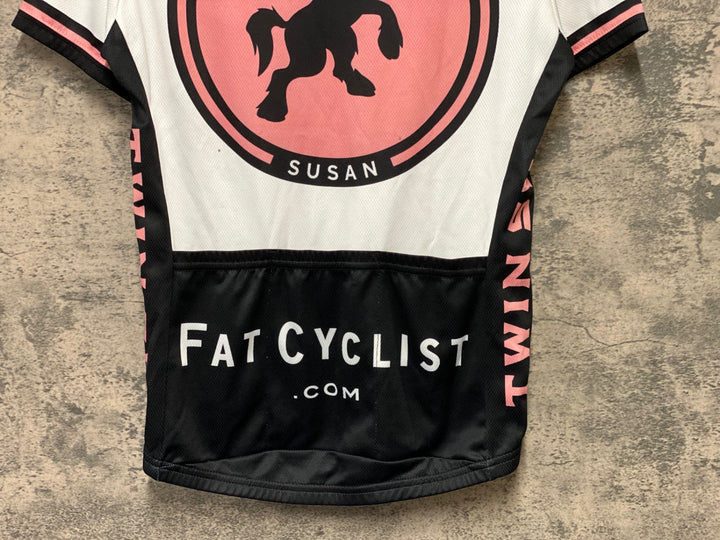 KI155 ツインシックス TWIN SIX 半袖 サイクルジャージ 白 S Fat Cyclist
