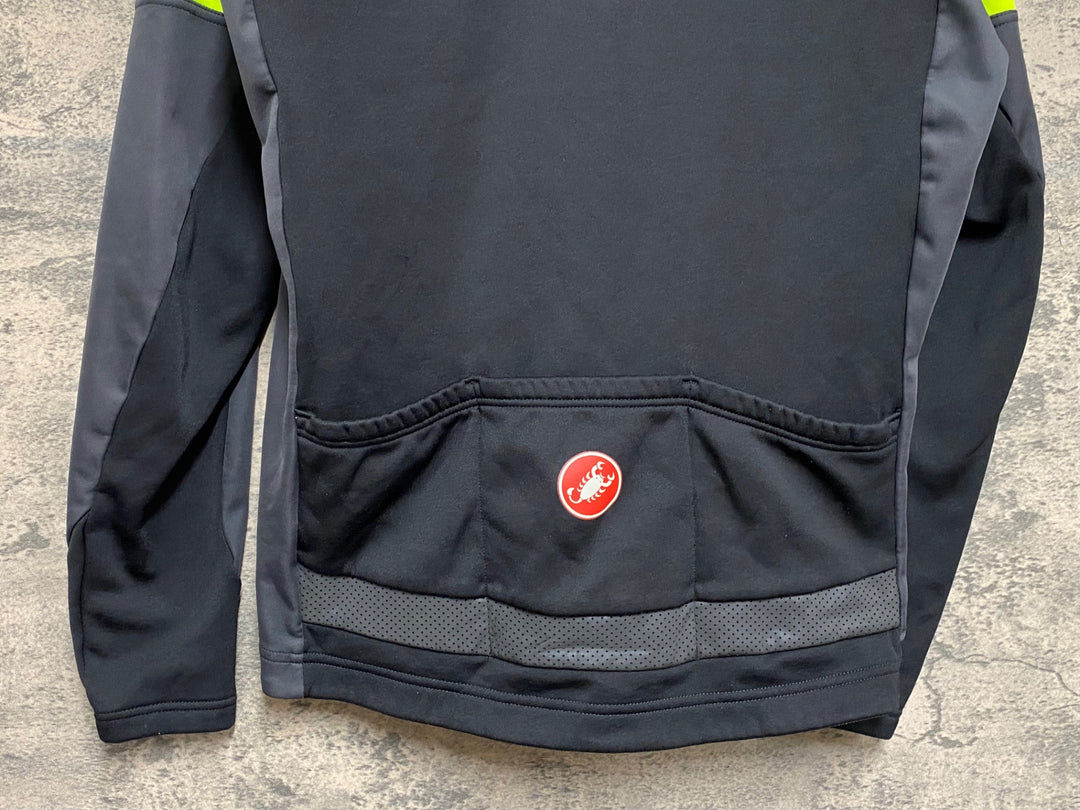 KE087 カステリ CASTELLI 長袖 サイクルジャケット GORE WINDSTOPPER 黒 S 裏起毛