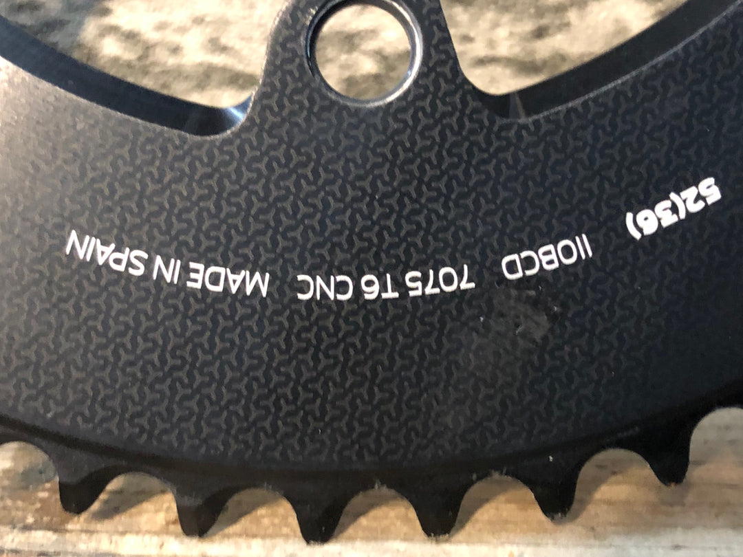 JT544 ローター ROTOR AERO ROUND RING チェーンリングセット 黒 52/36T BCD110