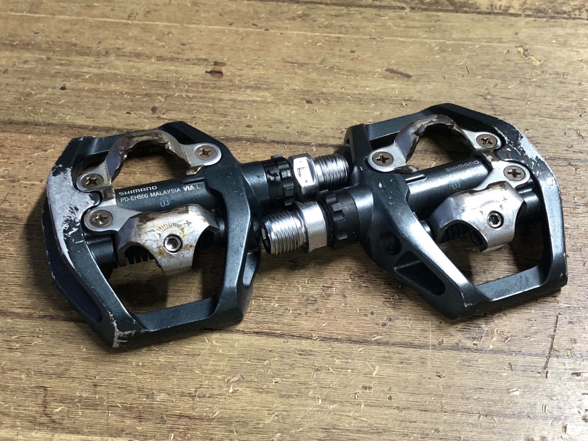 JW872 シマノ SHIMANO PD-EH500 ビンディングペダル 片面フラット SPD