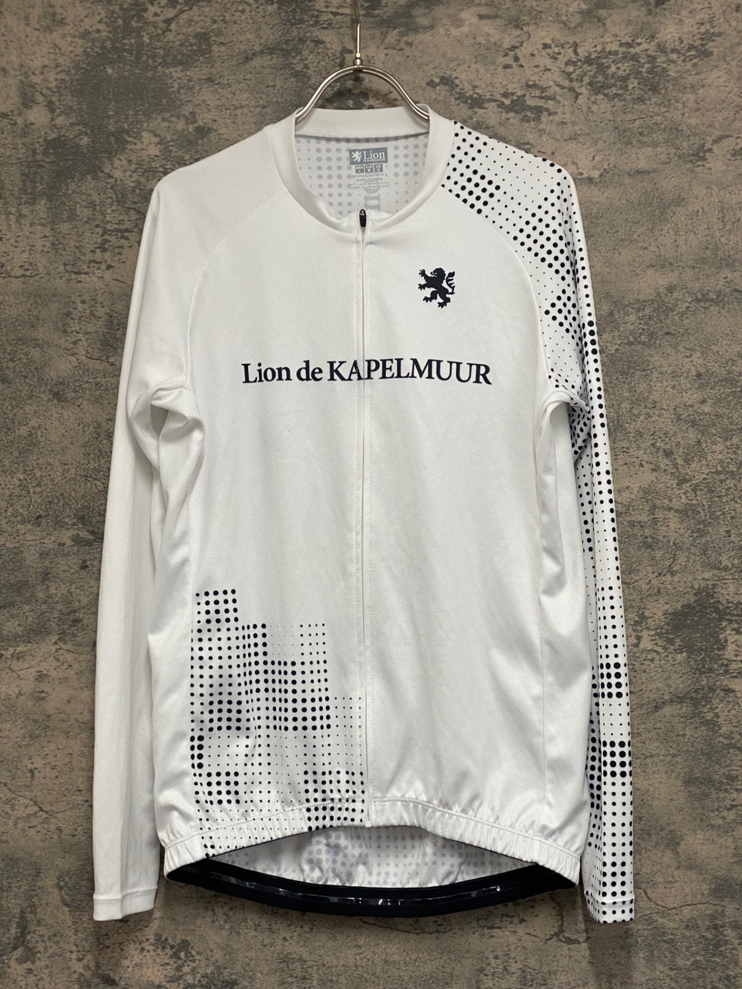 KH052 リオンドカペルミュール LION DE KAPELMUUR 長袖 サイクルジャージ 白 ASIA L