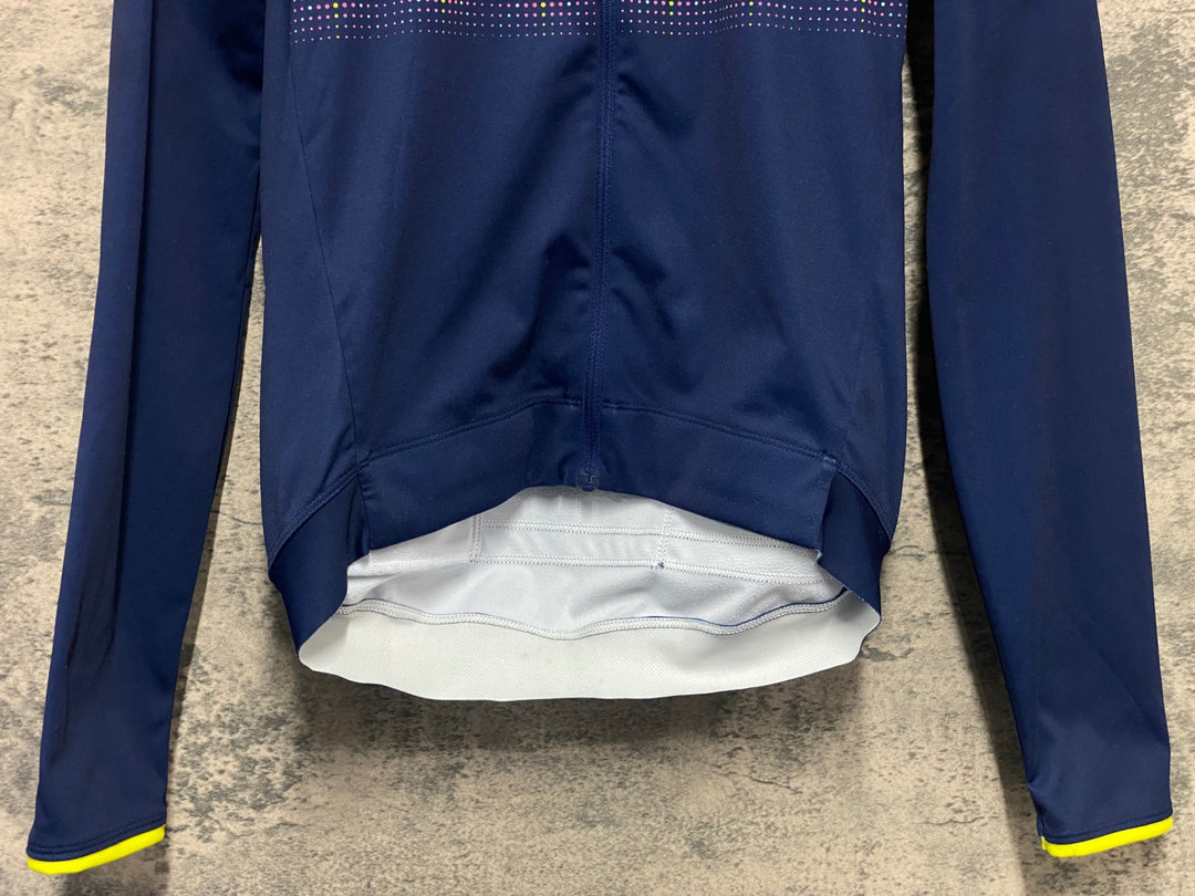 KM423 ラファ Rapha MEN'S LONG SLEEVE CORE JERSEY 長袖 サイクルジャージ 紺 S 裏起毛