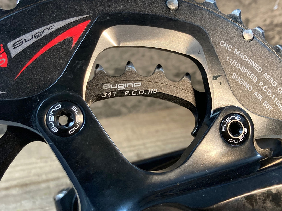 JR253 スギノ Sugino OX IDS24 クランクセット 50/34T 165mm PCD110 シャフトΦ24