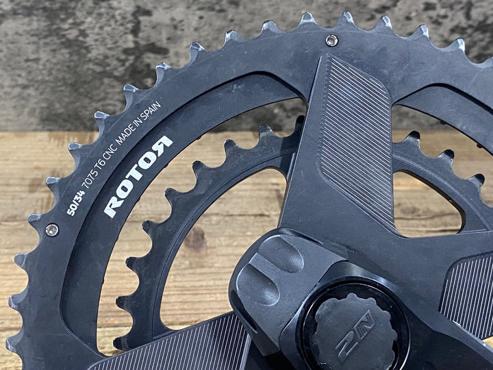 KN043 ローター ROTOR 2IN POWER パワーメーター クランクセット 50/34T 165mm 11S 通信確認済み 充電ケーブル付属