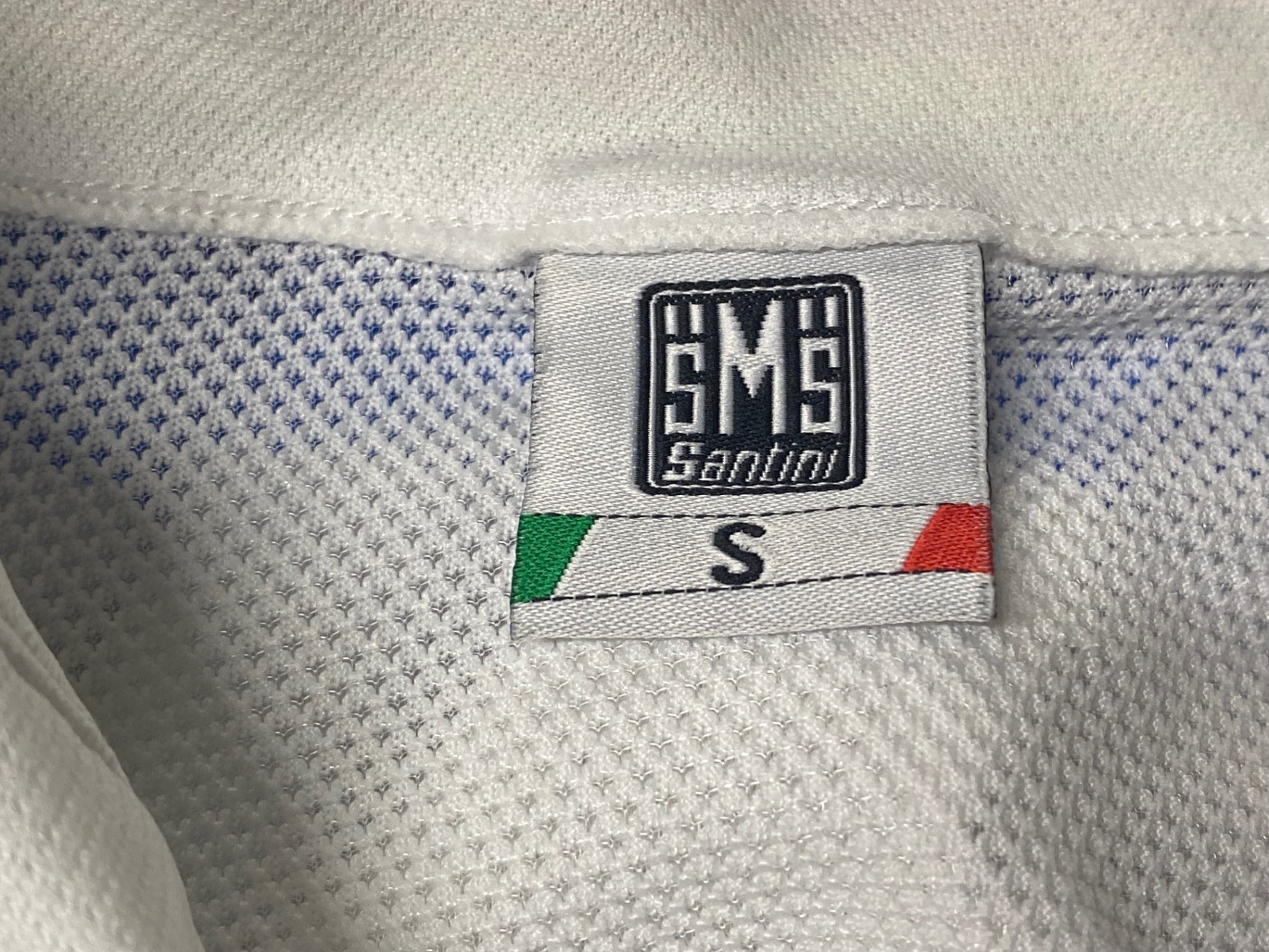 KK029 サンティーニ Santini 半袖 サイクルジャージ 白 S ハーフジップ