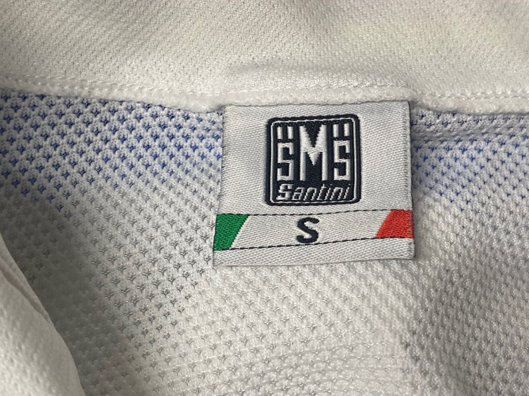 KK029 サンティーニ Santini 半袖 サイクルジャージ 白 S ハーフジップ