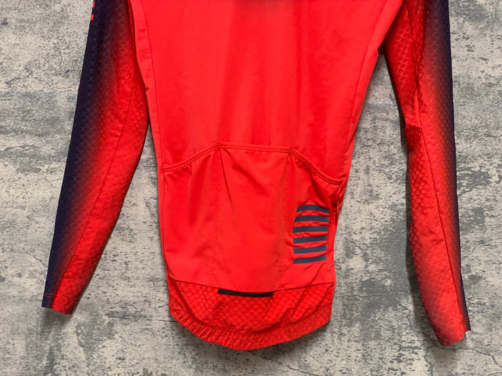 KE078 ラファ Rapha PRO TEAM LS AERO JERSEY 長袖 サイクルジャージ 赤 XS