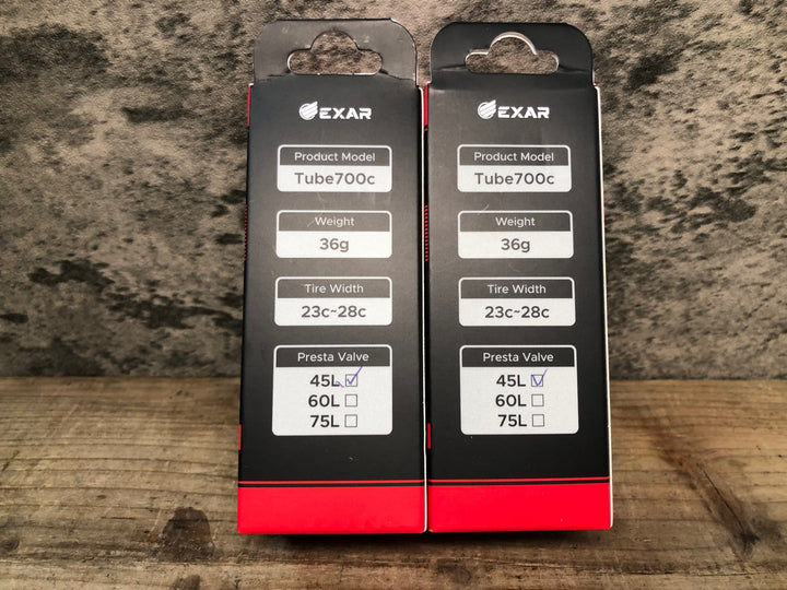 JB412 EXAR TPUチューブ 700x23-28C バルブ長45mm 2本セット 未使用