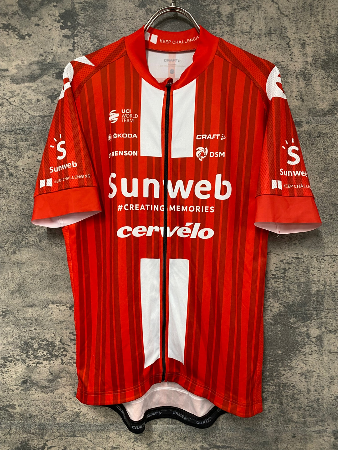 JF858 クラフト CRAFT 半袖 サイクルジャージ 赤 L Team Sunweb