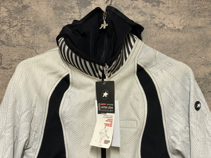 JQ218 アソス assos AIR BLOCK 851 winter plus 長袖サイクルジャケット 白黒 M 裏起毛