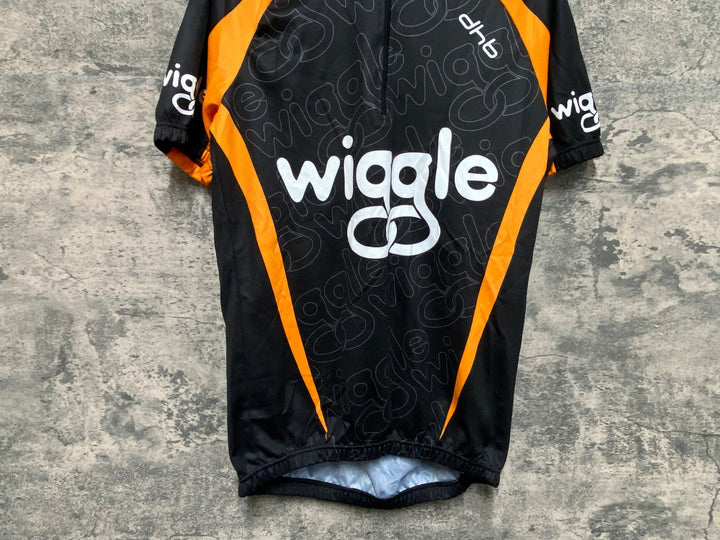 KF479 dhb ハーフジップ 半袖 サイクルジャージ 黒 オレンジ S Wiggle