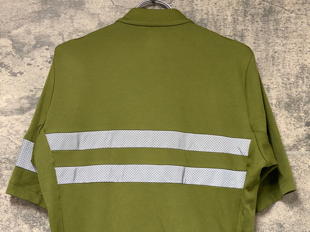 KJ110 ラファ Rapha MEN'S BREVET JERSEY 半袖 サイクルジャージ オリーブ L