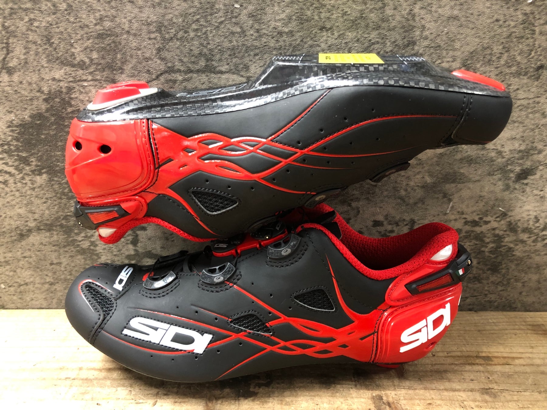 KB427 シディ SIDI SHOT MATT ビンディングシューズ 黒 赤 EU41 3穴