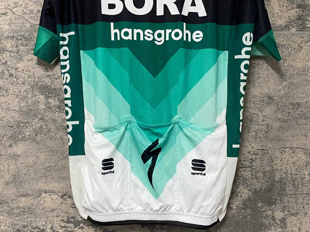 KJ811 スポーツフル sportful 半袖 サイクルジャージ 黒 緑 L BORA hansgrohe